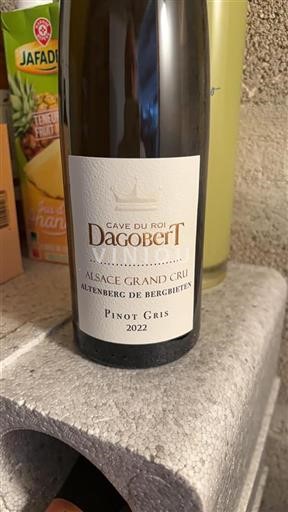 Alsacia Pinot gris Grand Cru Cave du Roi Dagobert ALTENBERG DE BERGBIETEN 2022