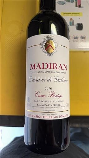 Zuidwest-Frankrijk Madiran Domaine Grabiéou Prestige 2016