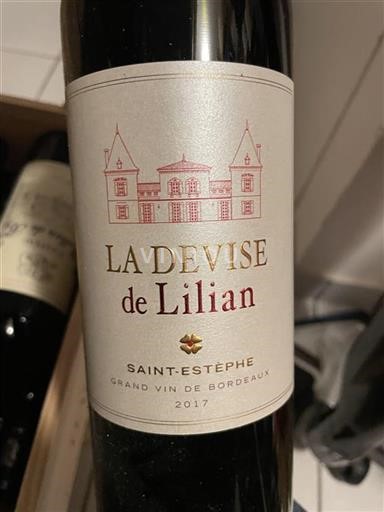 Bordeaux Saint-Estèphe Château Lilian Ladouys La Devise de Lilian 2017