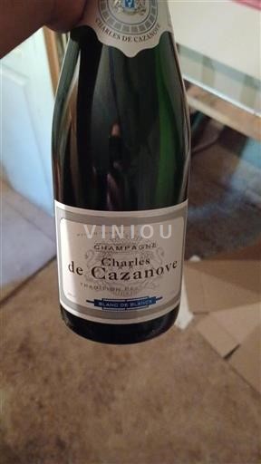 Vin Effervescent Blanc brut Blanc de Blancs Charles de Cazanove Non millésimé France Champagne AOC blanc_de_blancs