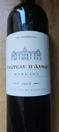 Bordeaux Margaux Château d'Arsac 2012