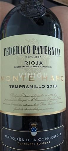 La Rioja Rioja Federico Paternina Monte Haro 2018