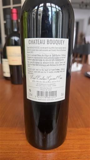 Burdeos Saint-Émilion Gran Cru Chateau Bouquey 2015