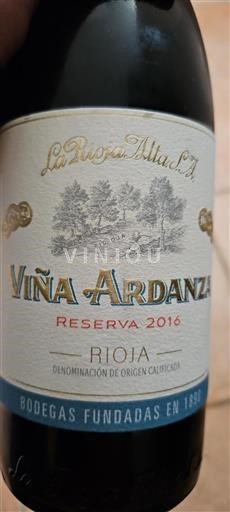Rioja La Rioja Alta S.A. Vina Ardanza Reserva 2016