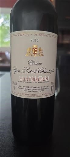Bordeaux Saint-Émilion Château Yon-Saint-Christophe 2015