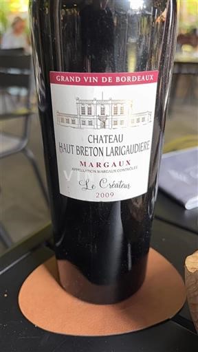Bordeaux Margaux Chateau Haut Breton Larigaudiere Le Créateur 2009