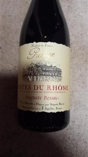Valle del Ródano Côtes del Ródano Auguste Bessac Prestige Sin añada