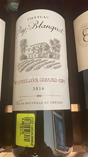 Bordeaux Saint-Émilion Grand Cru Puy-Blanquet 2016