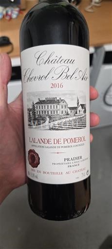 Bordeaux Lalande-de-Pomerol Château Chevrol Bel Air 2016