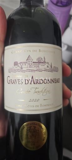 Burdeos Blaye-Côtes de Burdeos Domaine des Graves d'Ardonneau Tradition 2020
