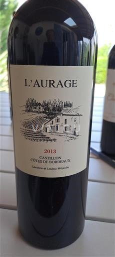 Bordeaux Castillon-côtes-de-bordeaux L'Aurage 2013
