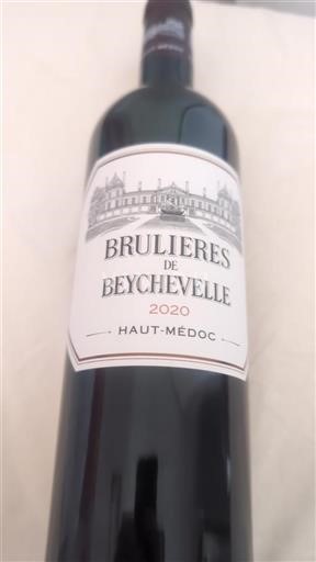 Vin Rouge sec Brulières de Beychevelle 2020 France Bordeaux Haut-Médoc AOC