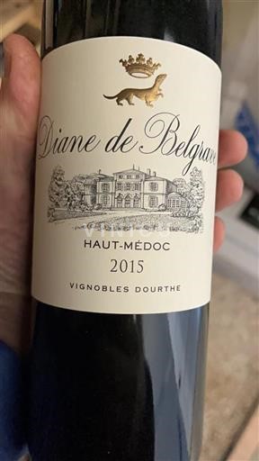 Vin Rouge sec Diane de Belgrave 2015 France Bordeaux Haut-Médoc AOC