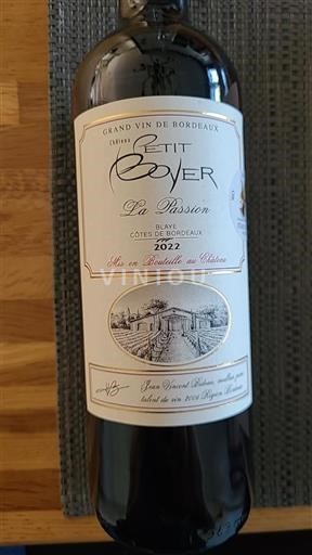 Bordeaux Blaye-Côtes-de-Bordeaux Petit Boyer La Passion 2022