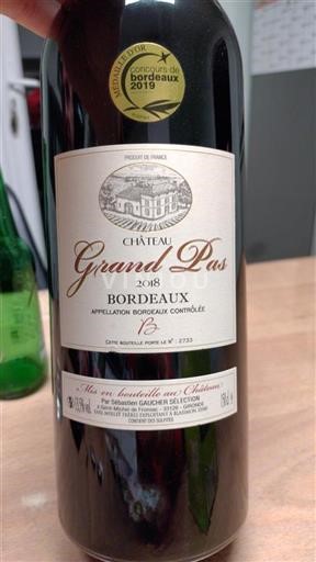 Bordeaux Château Grand Pas 2018