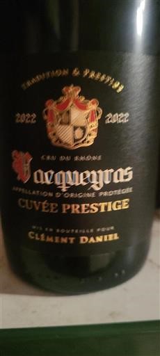 Vale do Ródano Vacqueyras Clément Daniel Prestige 2022