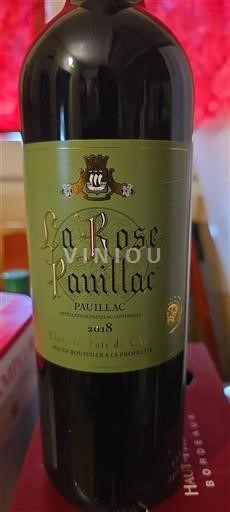 Burdeos Pauillac La Rose Pauillac 2018