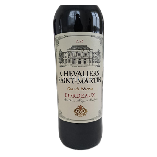 Vin Rouge sec Grande Réserve Chevaliers Saint-Martin 2022 France Bordeaux