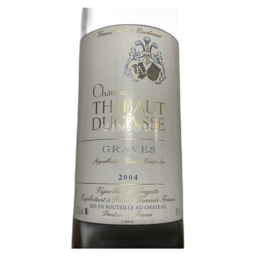 Bordeaux Graves Château Thibaut Ducasse 2004
