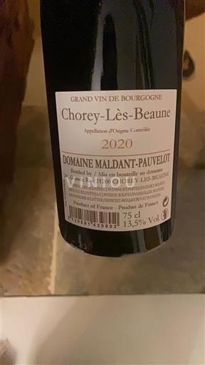 Bourgogne Chorey-lès-Beaune Domaine Maldant Pauvelot 2020