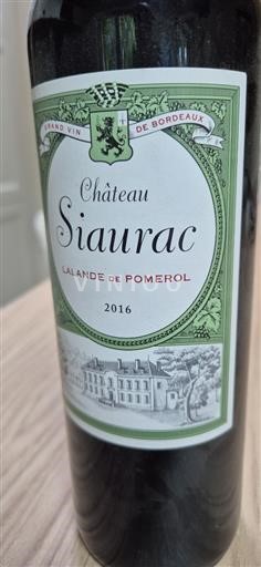Bordeaux Lalande-de-Pomerol Château Siaurac 2016