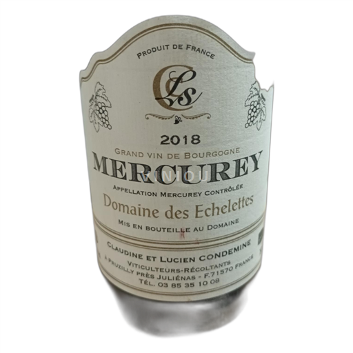 Vin Rouge sec Domaine Des Echelettes 2018 France Bourgogne Mercurey