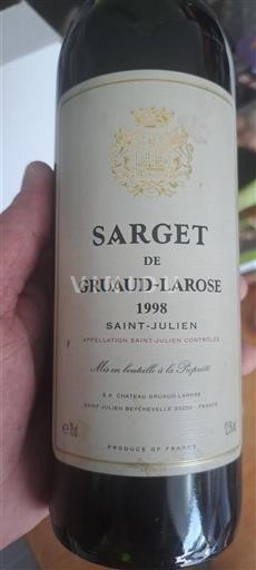 Bordeaux Saint-Julien Gruaud-Larose Sarget 1998