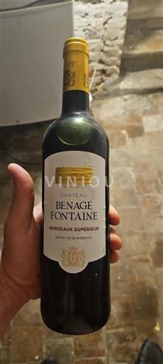 Bordeaux Bordeaux Supérieur Château Benage Fontaine Icke årgångsbetecknad