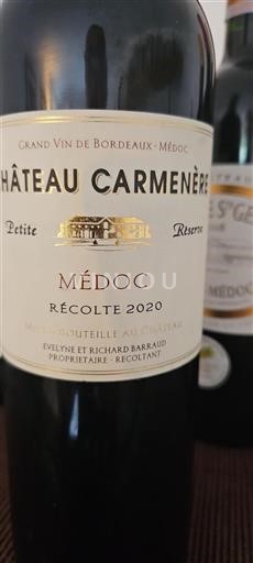 Bordeaux Médoc Château Carmenère Petite Réserve 2020