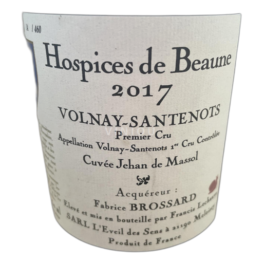 Borgoña Volnay Hospices de Beaune Santenots 1er cru Jehan de Massol 2017