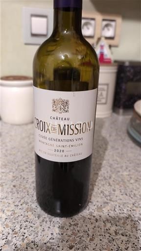 Bordeaux Montagne-Saint-Émilion Château Croix de Mission Générations Vins 2020