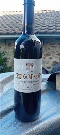 Vin Rouge sec Cuvée Générations Vins Château Croix de Mission 2020 France Bordeaux Montagne-saint-émilion AOC