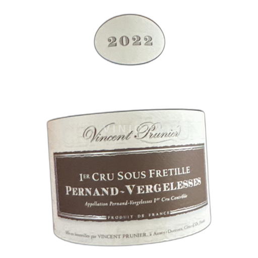 Borgonha Pernand-vergelesses Vincent Prunier 1er Cru Sous Frétille 2022