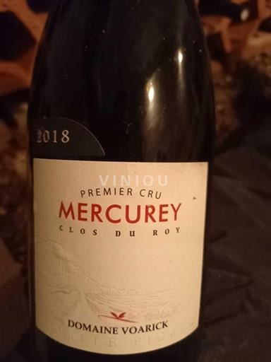 Vin Rouge sec Clos du Roy Domaine VOARICK 2018 France Bourgogne Mercurey