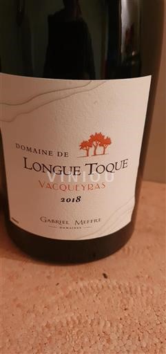 Valle del Ródano Vacqueyras Domaine de Longue Toque 2018