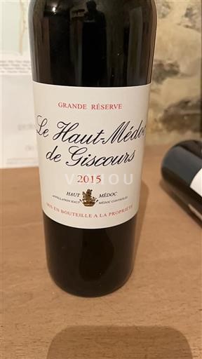 Bordeaux Haut-Médoc Le Haut-Médoc de Giscours Grande Réserve 2015