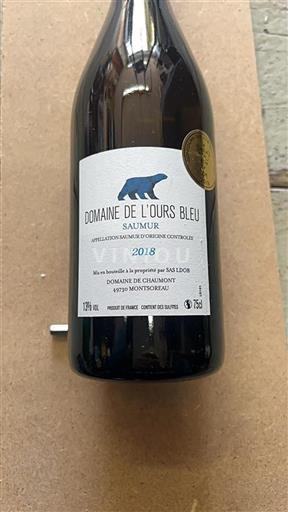 Vin Rouge sec Domaine S De L'ours Bleu 2018 France Vallée de la Loire Saumur