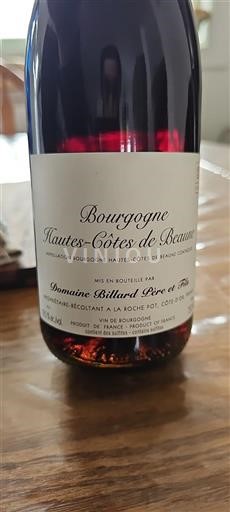 Bourgogne Hautes Côtes de beaune Domaine Billard Père et Fils 2023