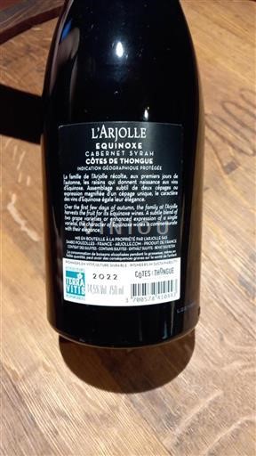 Languedoc et Roussillon Côtes de Thongue L'Arjolle Equinoxe 2022