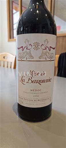 Bordeaux Médoc Baron Philippe de Rothschild Mise de la Baronnie 1998