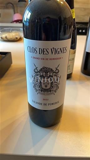 Bordéus Lalande-de-Pomerol Clos des Vignes 2022