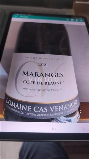 Burgundi Maranges Domaine Cas Venancio 2021
