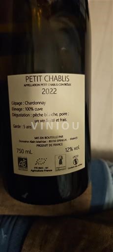 Bourgogne Petit-chablis Domaine Alain Mathias 2022