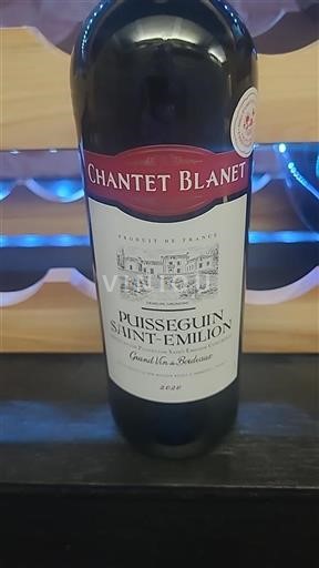 Bordeaux Puisseguin-Saint-Émilion Chantet Blanet 2020