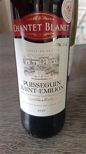 Bordeaux Puisseguin-saint-émilion Chantet Blanet 2020