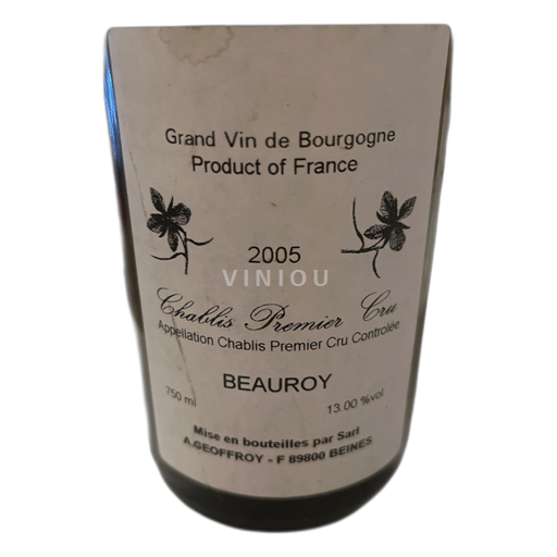 Bourgogne Chablis premier cru Domaine A. Geoffroy Beauroy 2005