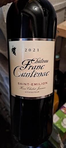 Bordeaux Saint-Émilion Château Franc-Cantenac 2021