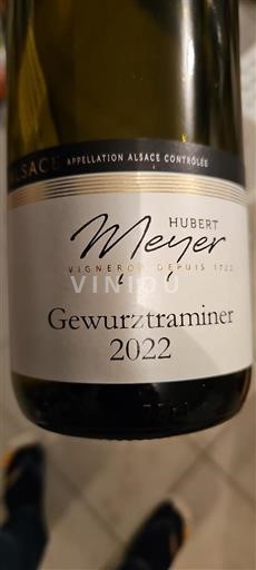 Vin Blanc sec Hubert Meyer 2022 France Alsace