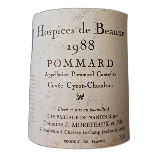 Bourgondië Pommard Hospices de Beaune Cyrot-Chaudron 1988