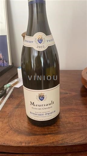 Bourgogne Meursault Bitouzet-Prieur Clos du Cromin 2022
